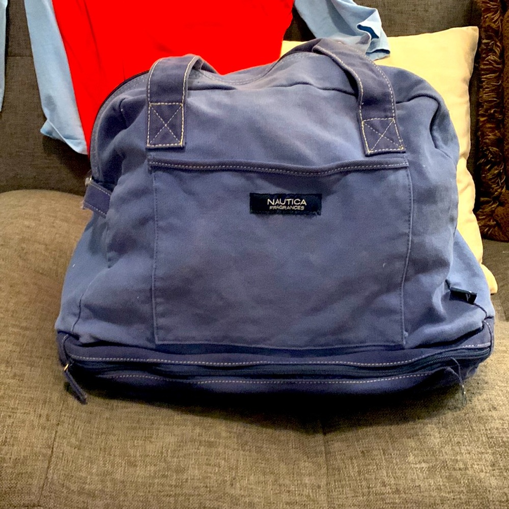 Nautica Blue Canvas Gym/Overnight/Weekend Bag